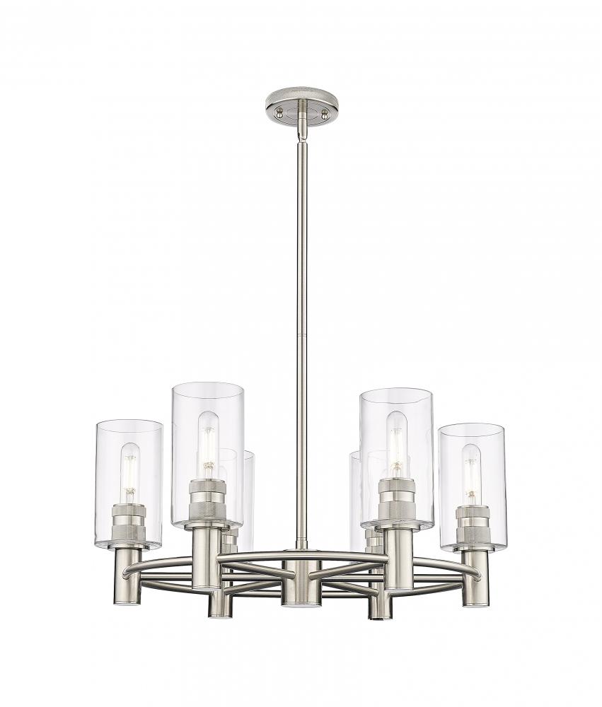 Crown Point - 6 Light - 24 inch - Satin Nickel - Chandelier