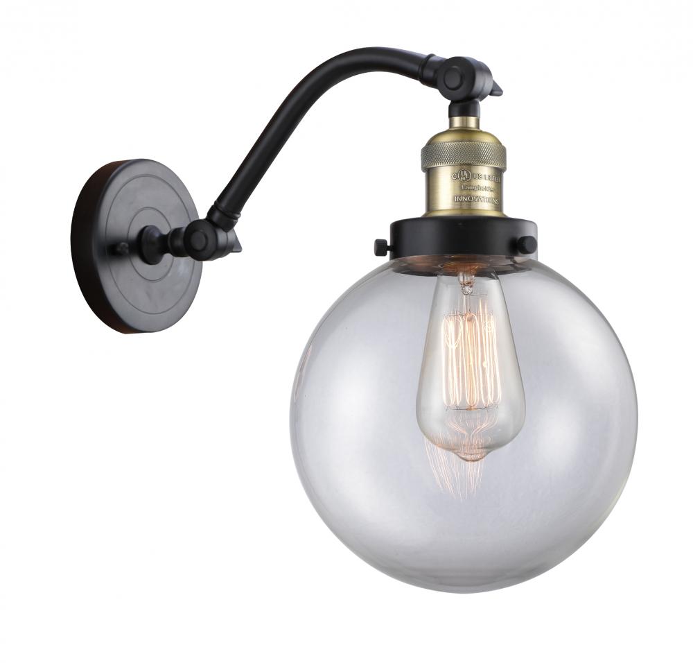 Beacon - 1 Light - 8 inch - Black Antique Brass - Adjustable Sconce