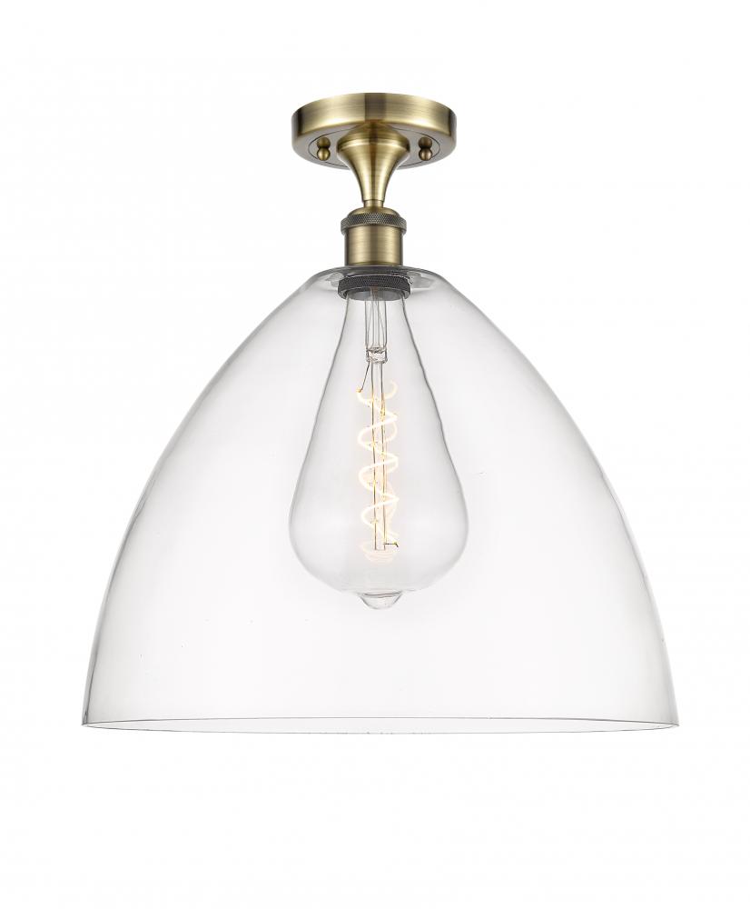 Bristol - 1 Light - 16 inch - Antique Brass - Semi-Flush Mount