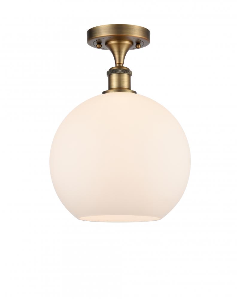 Athens - 1 Light - 10 inch - Brushed Brass - Semi-Flush Mount