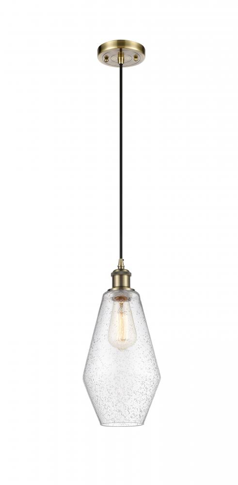 Cindyrella - 1 Light - 7 inch - Antique Brass - Cord hung - Mini Pendant