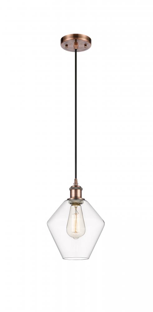 Cindyrella - 1 Light - 8 inch - Antique Copper - Cord hung - Mini Pendant