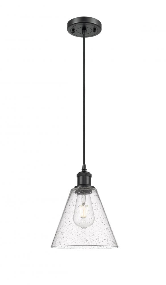 Berkshire - 1 Light - 8 inch - Matte Black - Cord hung - Mini Pendant