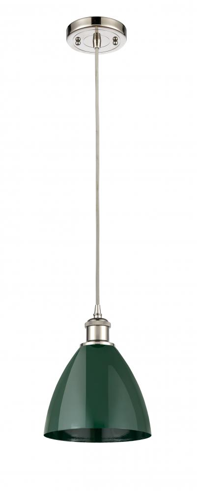 Plymouth - 1 Light - 8 inch - Polished Nickel - Cord hung - Mini Pendant