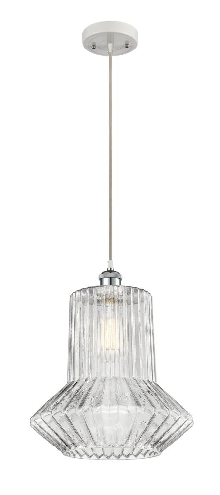 Springwater - 1 Light - 12 inch - White Polished Chrome - Cord hung - Mini Pendant