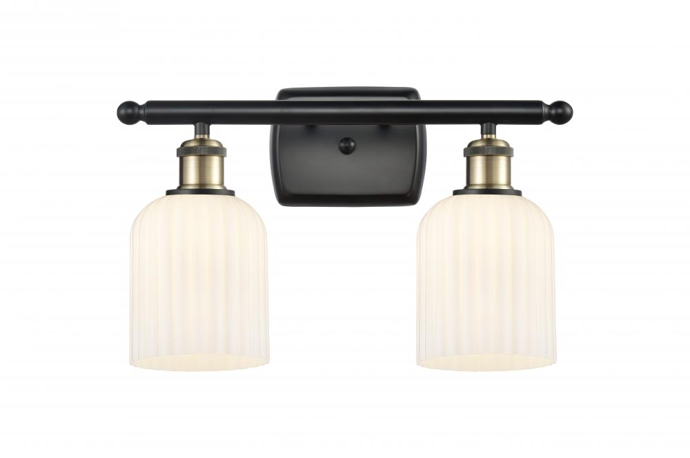 Bridal Veil - 2 Light - 15 inch - Black Antique Brass - Bath Vanity Light