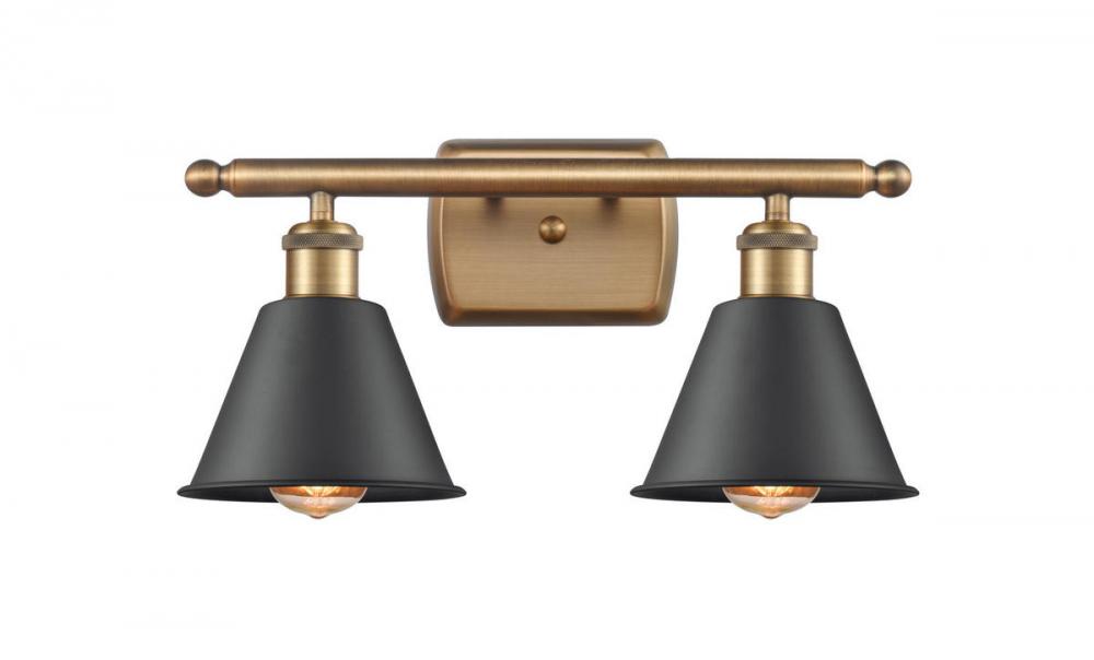 Smithfield - 2 Light - 17 inch - Brushed Brass - Bath Vanity Light