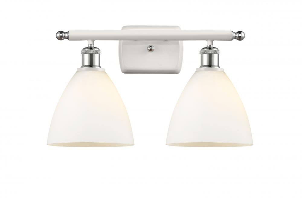 Bristol - 2 Light - 18 inch - White Polished Chrome - Bath Vanity Light