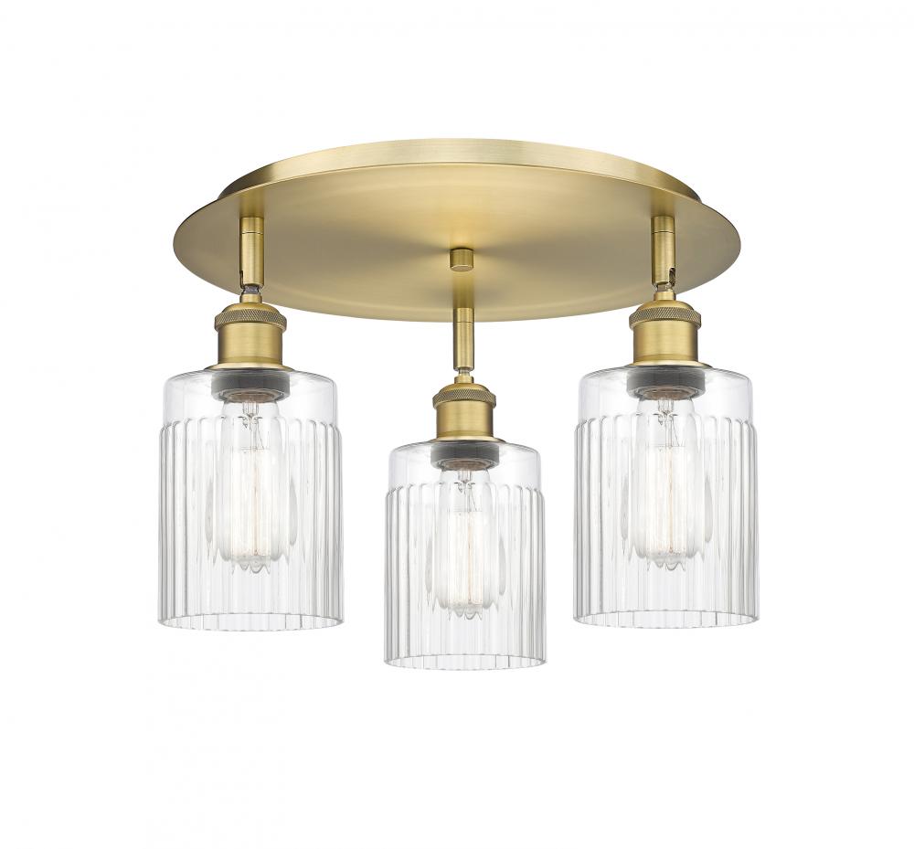 Hadley - 3 Light - 16 inch - Brushed Brass - Flush Mount