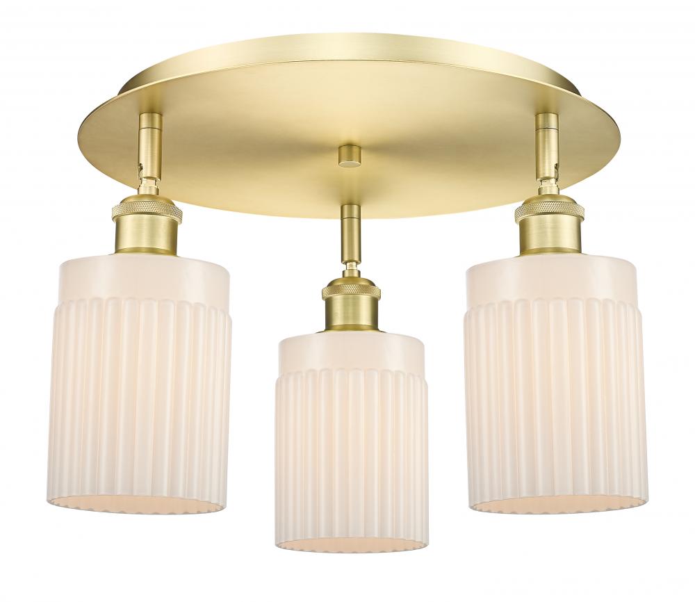 Hadley - 3 Light - 16 inch - Satin Gold - Flush Mount