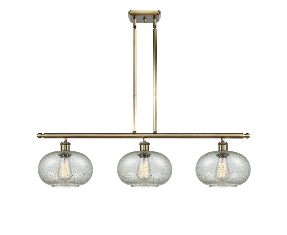 Gorham - 3 Light - 36 inch - Antique Brass - Cord hung - Island Light