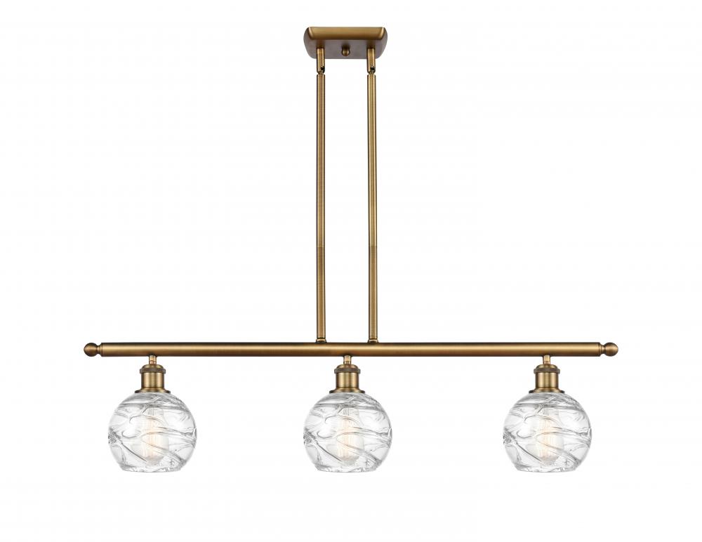 Athens Deco Swirl - 3 Light - 36 inch - Brushed Brass - Cord hung - Island Light