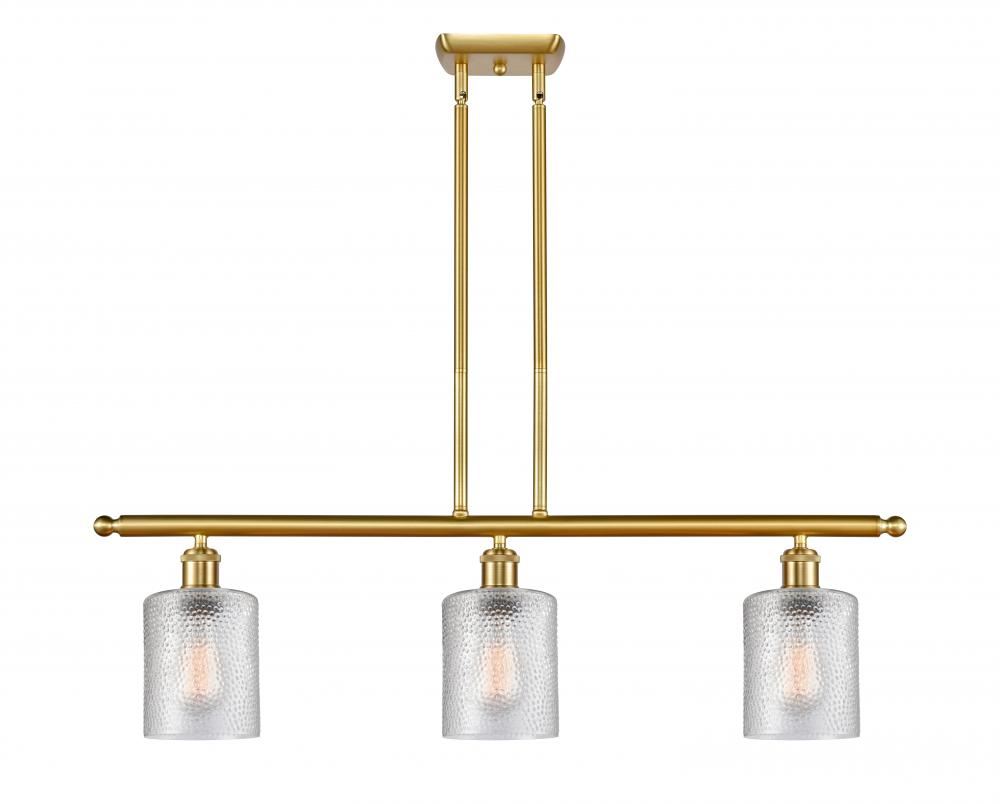 Cobbleskill - 3 Light - 36 inch - Satin Gold - Cord hung - Island Light