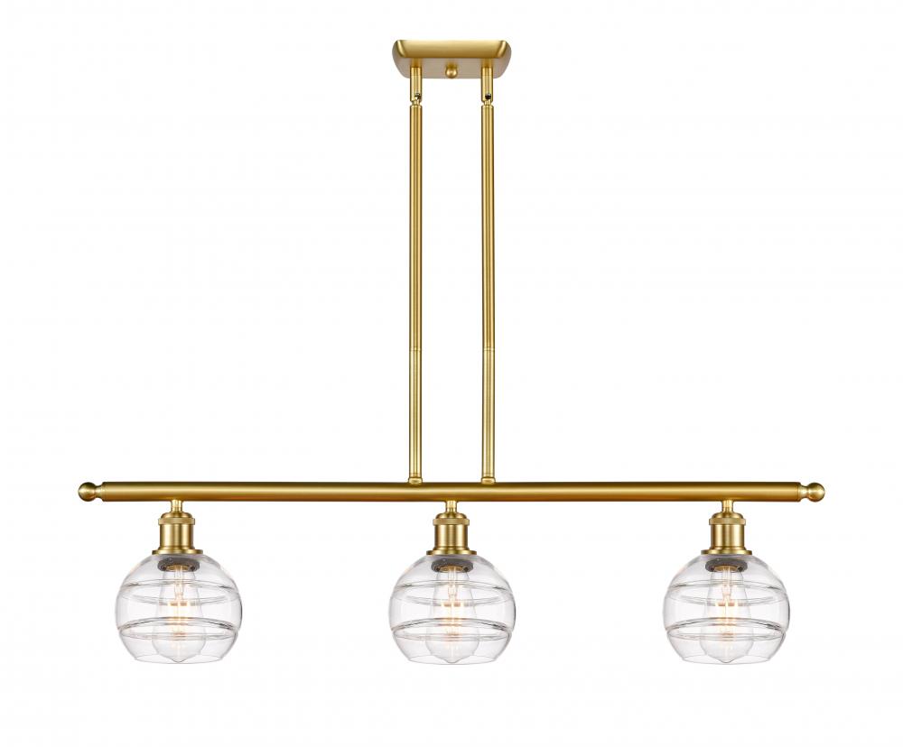 Rochester - 3 Light - 36 inch - Satin Gold - Cord hung - Island Light