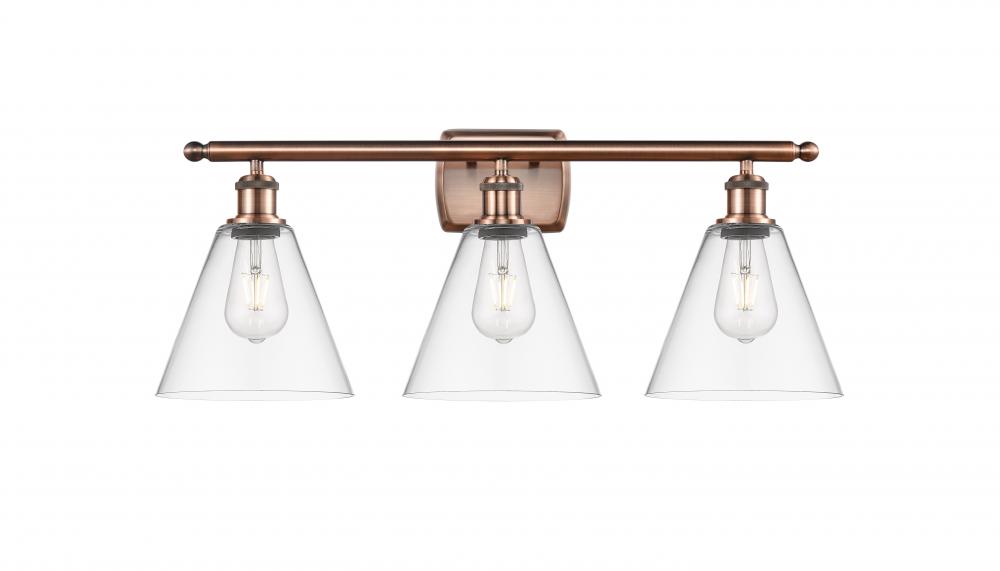 Berkshire - 3 Light - 28 inch - Antique Copper - Bath Vanity Light