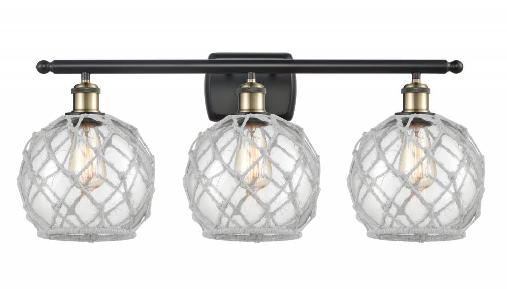 Farmhouse Rope - 3 Light - 28 inch - Black Antique Brass - Bath Vanity Light