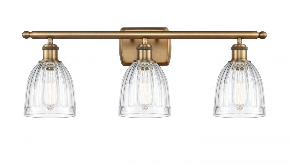 Brookfield - 3 Light - 26 inch - Brushed Brass - Bath Vanity Light