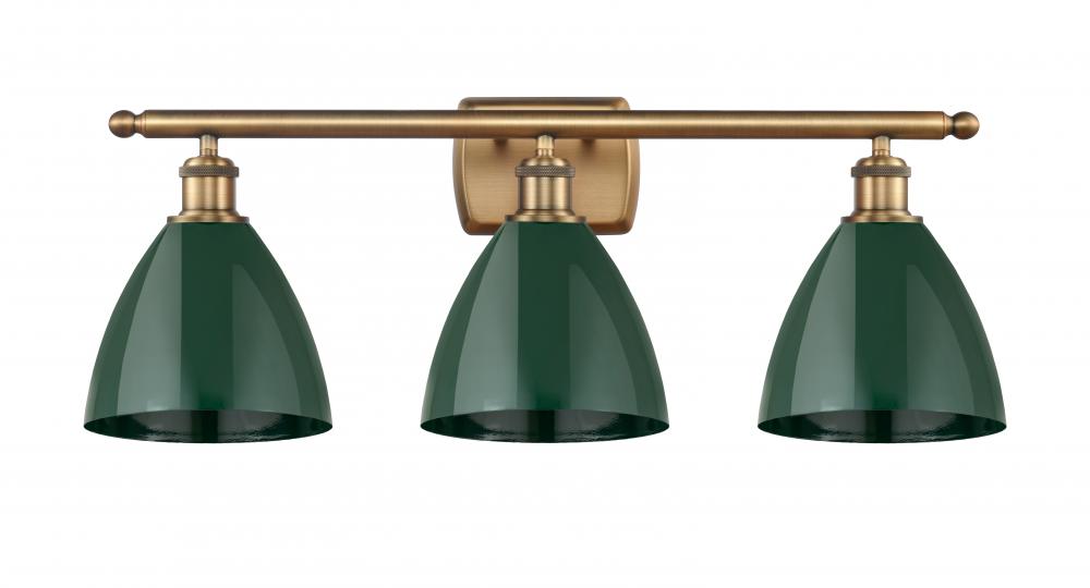 Plymouth - 3 Light - 28 inch - Brushed Brass - Bath Vanity Light