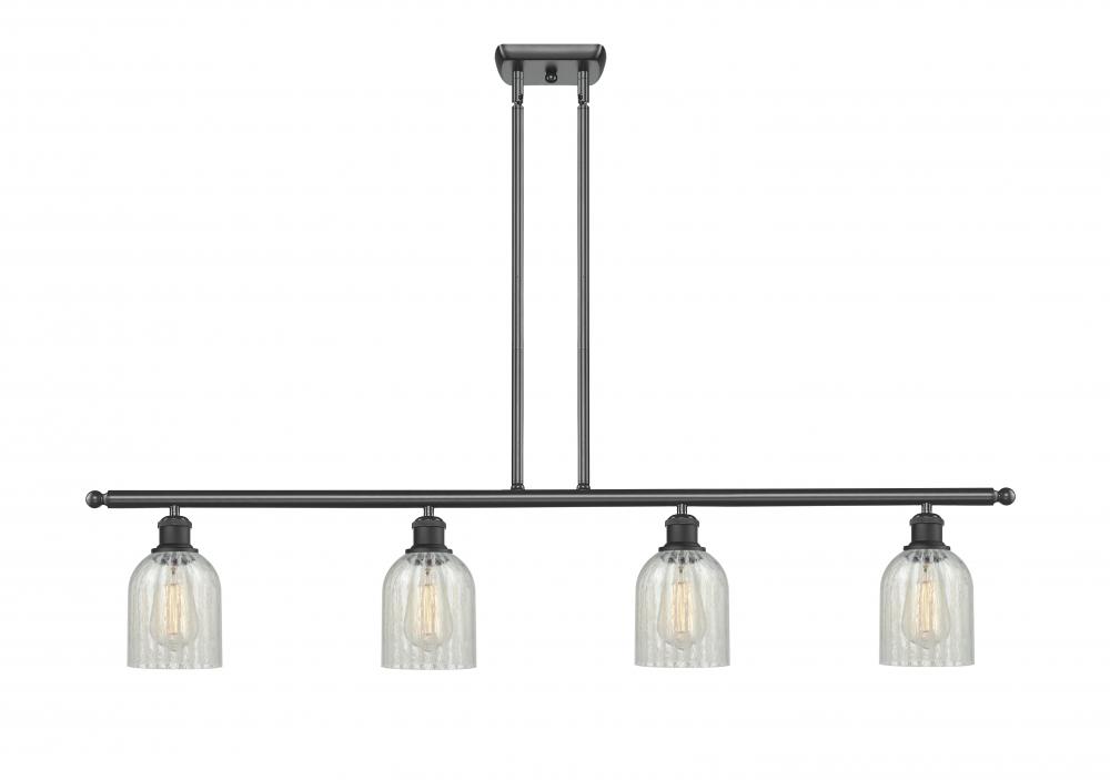 Caledonia - 4 Light - 48 inch - Matte Black - Cord hung - Island Light