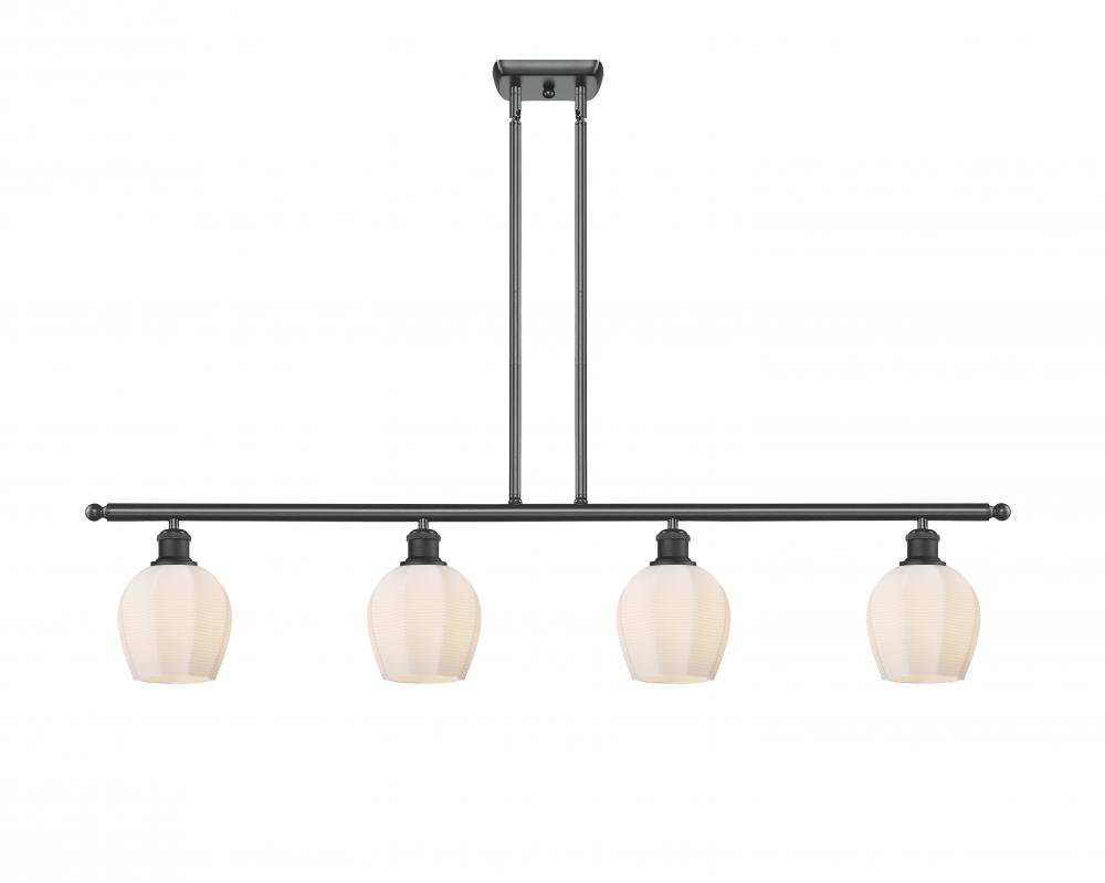 Norfolk - 4 Light - 48 inch - Matte Black - Cord hung - Island Light