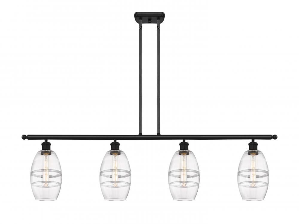 Vaz - 4 Light - 48 inch - Matte Black - Cord hung - Island Light