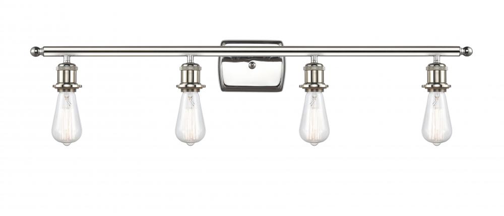 Bare Bulb - 4 Light - 36 inch - Polished Nickel - Bath Vanity Light