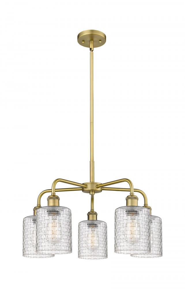 Cobbleskill - 5 Light - 23 inch - Brushed Brass - Chandelier