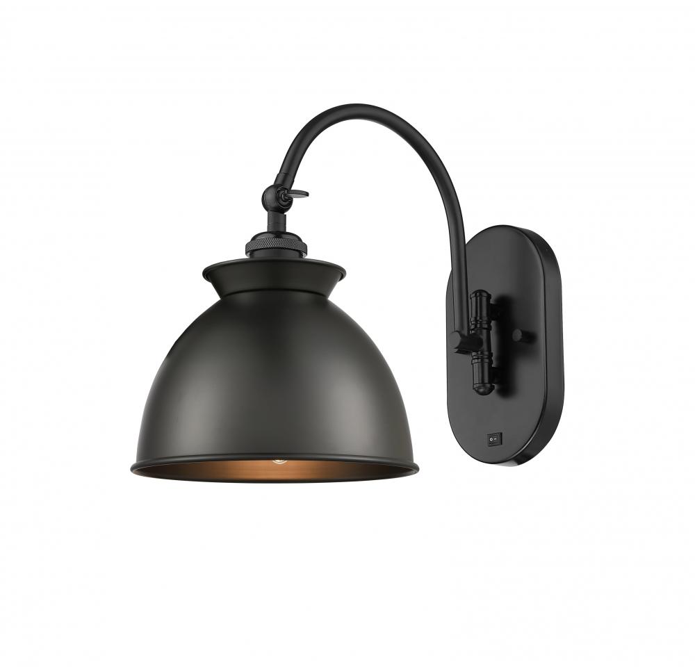 Adirondack - 1 Light - 8 inch - Matte Black - Adjustable Swing Arm