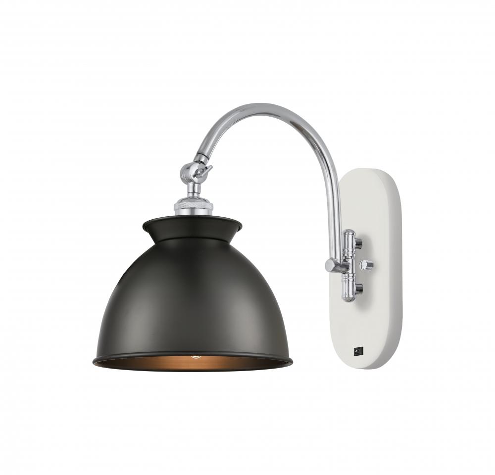 Adirondack - 1 Light - 8 inch - White Polished Chrome - Adjustable Swing Arm
