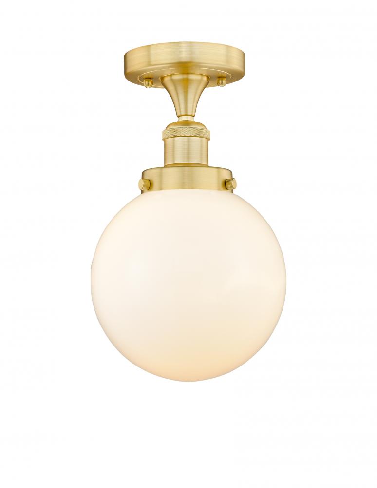 Beacon - 1 Light - 8 inch - Satin Gold - Semi-Flush Mount