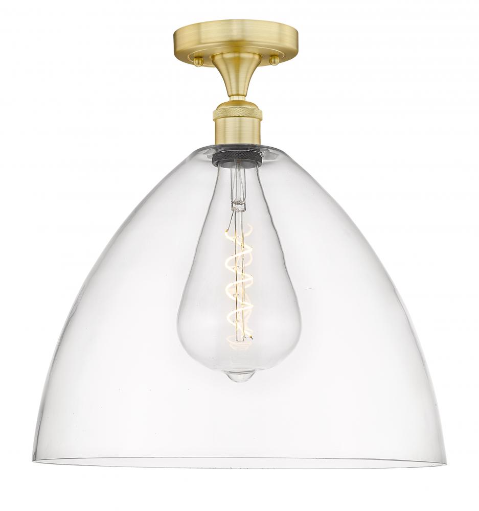 Bristol - 1 Light - 16 inch - Satin Gold - Semi-Flush Mount