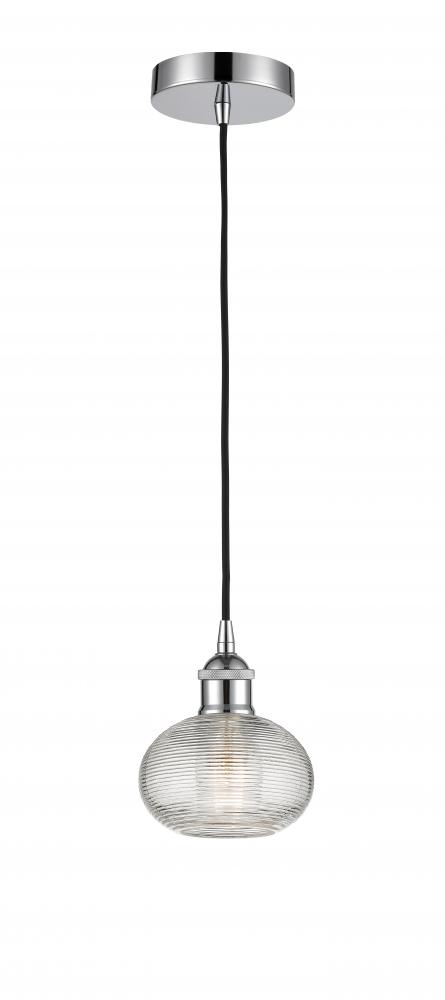 Ithaca - 1 Light - 6 inch - Polished Chrome - Cord hung - Mini Pendant