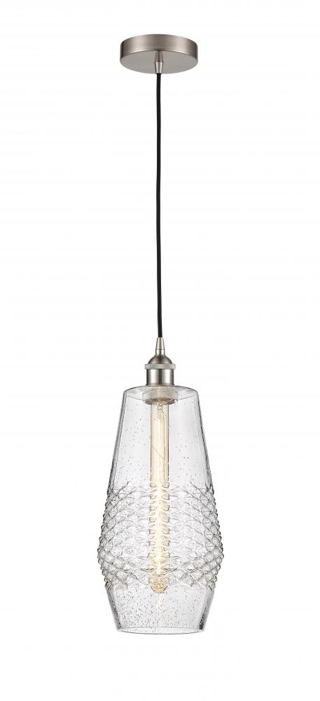 Windham - 1 Light - 7 inch - Brushed Satin Nickel - Cord hung - Mini Pendant