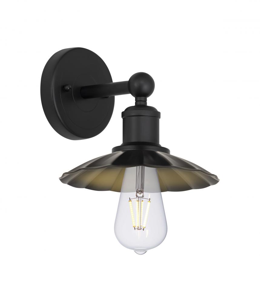 Scallop - 1 Light - 8 inch - Matte Black - Sconce