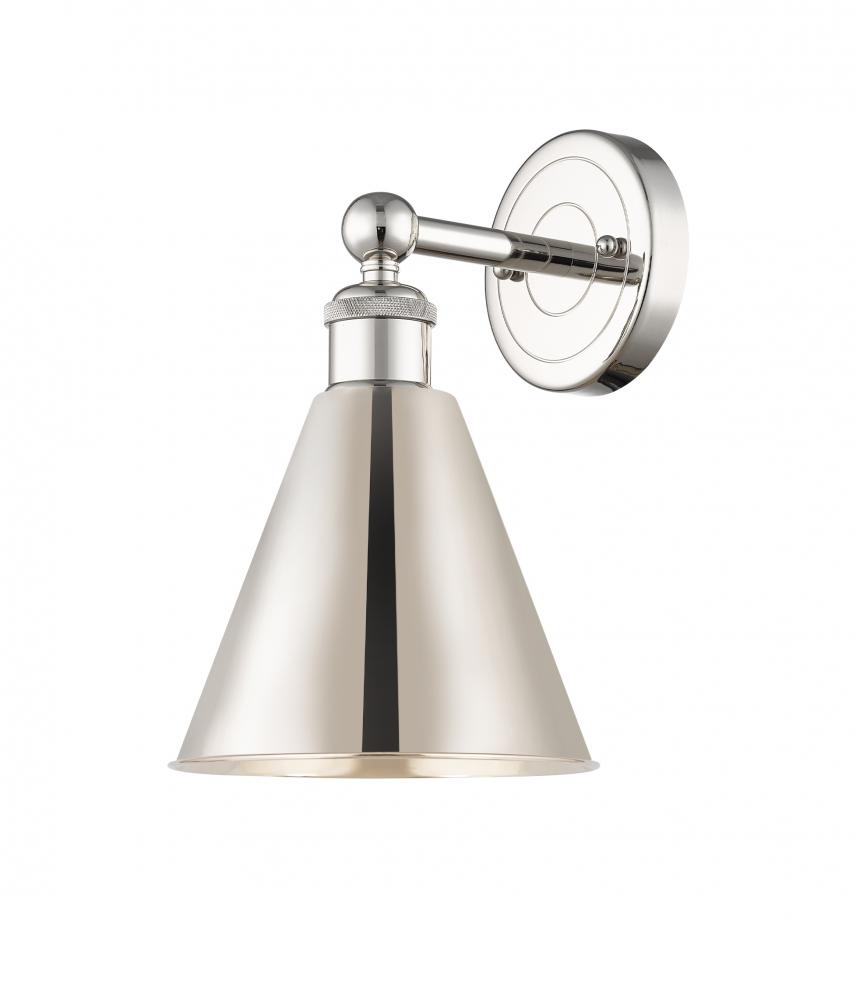 Berkshire - 1 Light - 8 inch - Polished Nickel - Sconce