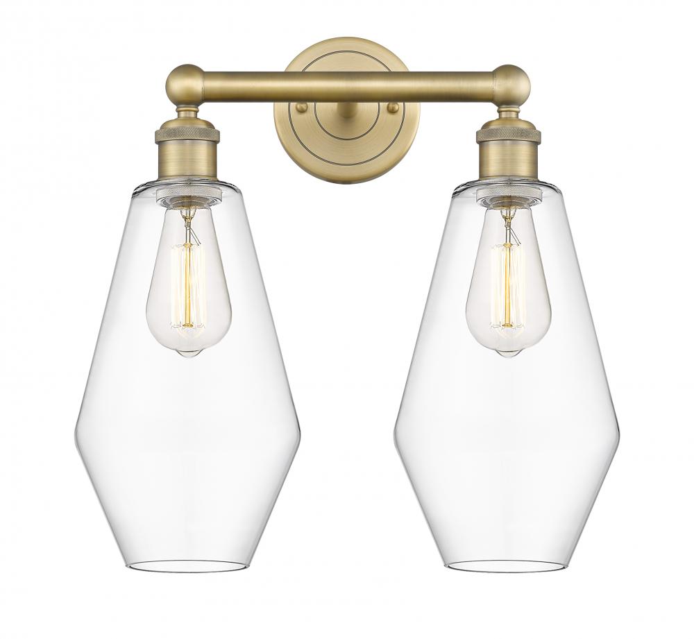 Cindyrella - 2 Light - 16 inch - Brushed Brass - Bath Vanity Light