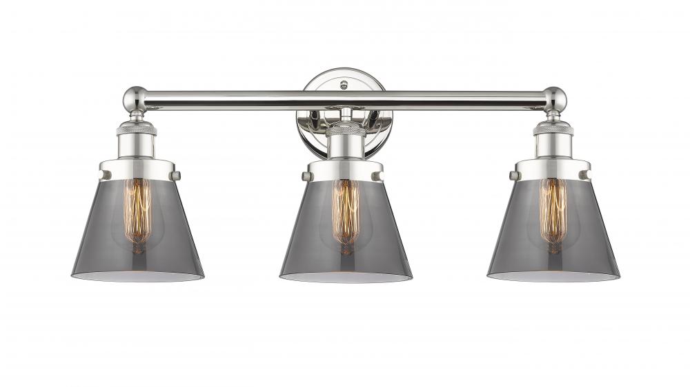 Cone - 3 Light - 24 inch - Polished Nickel - Bath Vanity Light