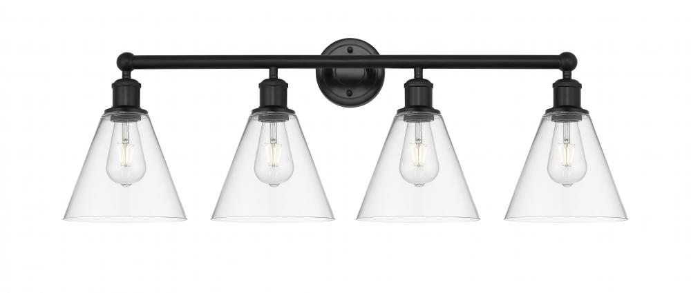 Berkshire - 4 Light - 35 inch - Matte Black - Bath Vanity Light