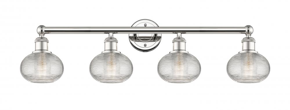 Ithaca - 4 Light - 33 inch - Polished Nickel - Bath Vanity Light