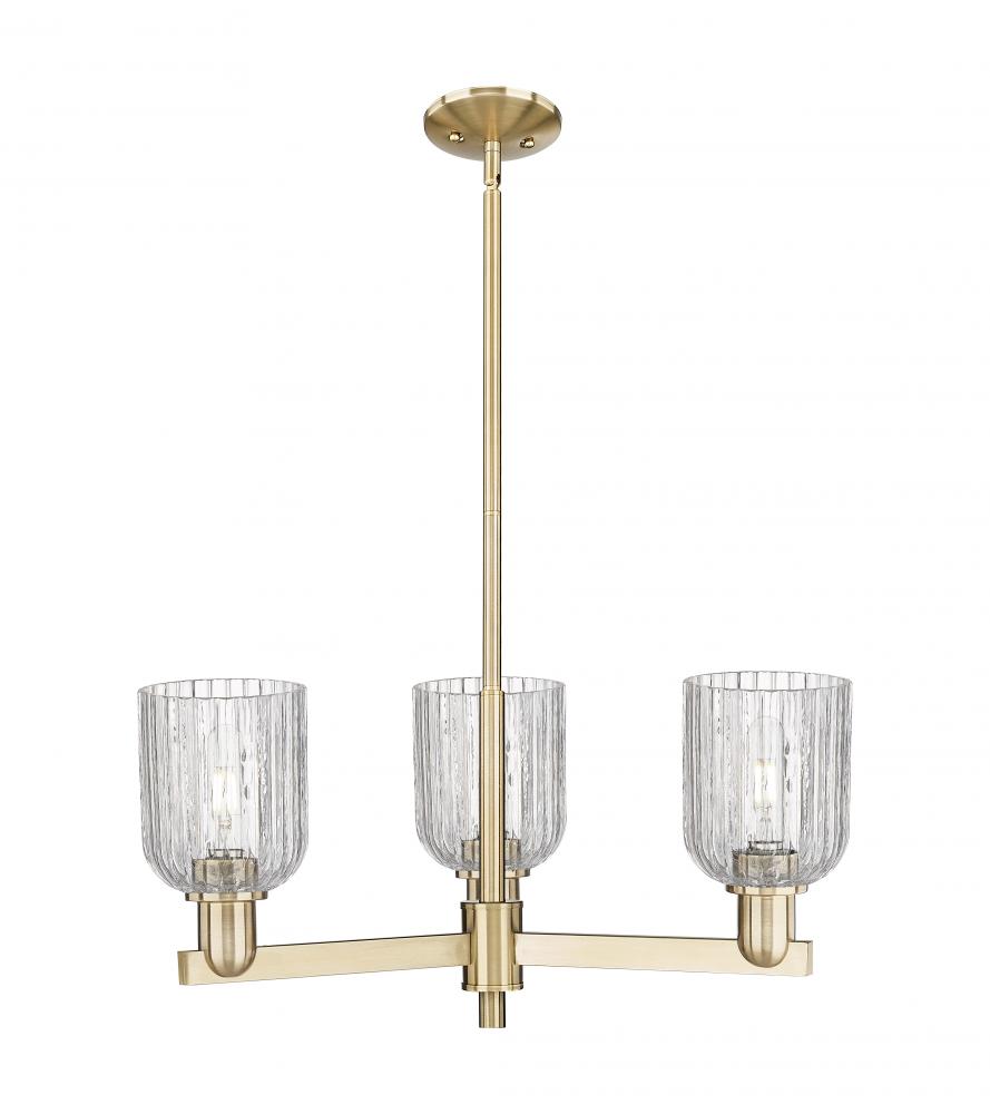 Bridal Veil - 3 Light - 18 inch - Satin Nickel - Flush Mount