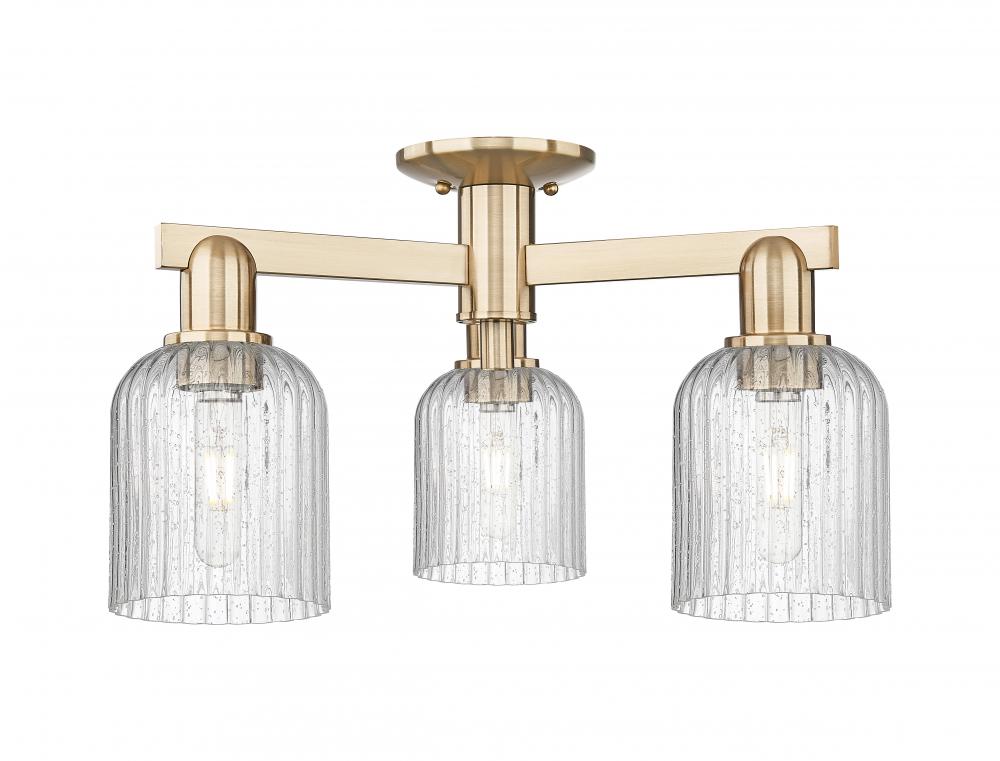 Bridal Veil - 3 Light - 6 inch - Champagne Bronze - Semi-Flush Mount