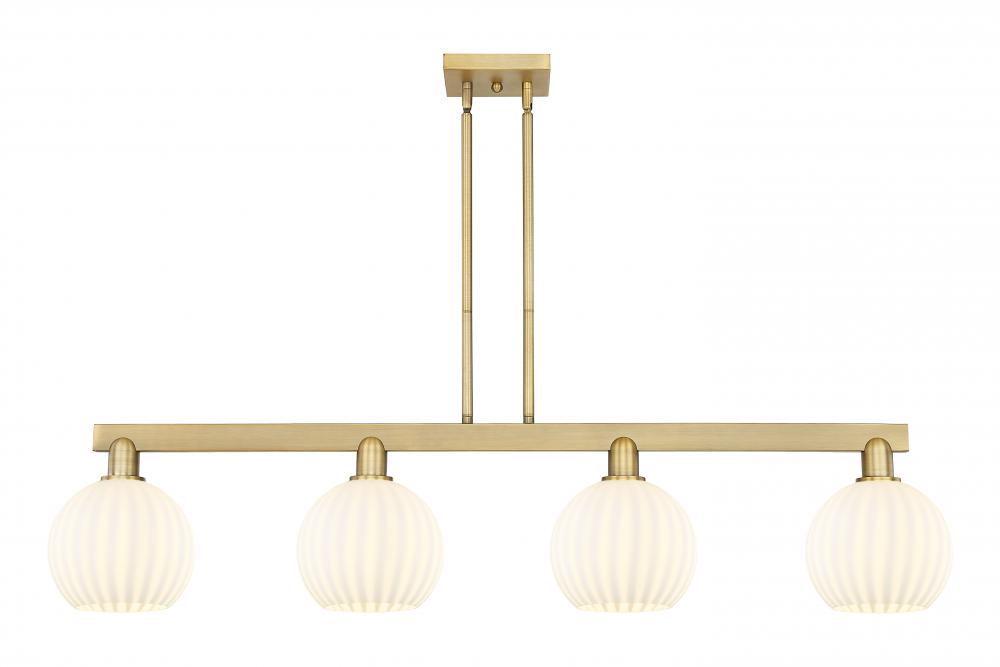 White Venetian - 4 Light - 48 inch - Champagne Bronze - Stem Hung - Island Light