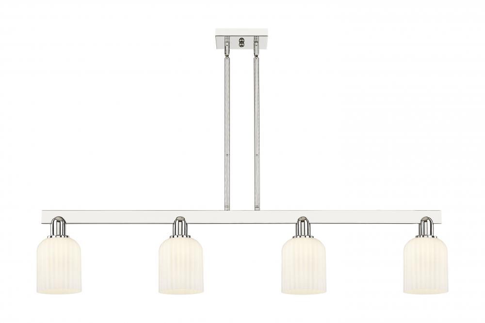 Bridal Veil - 4 Light - 48 inch - Polished Nickel - Cord hung - Island Light