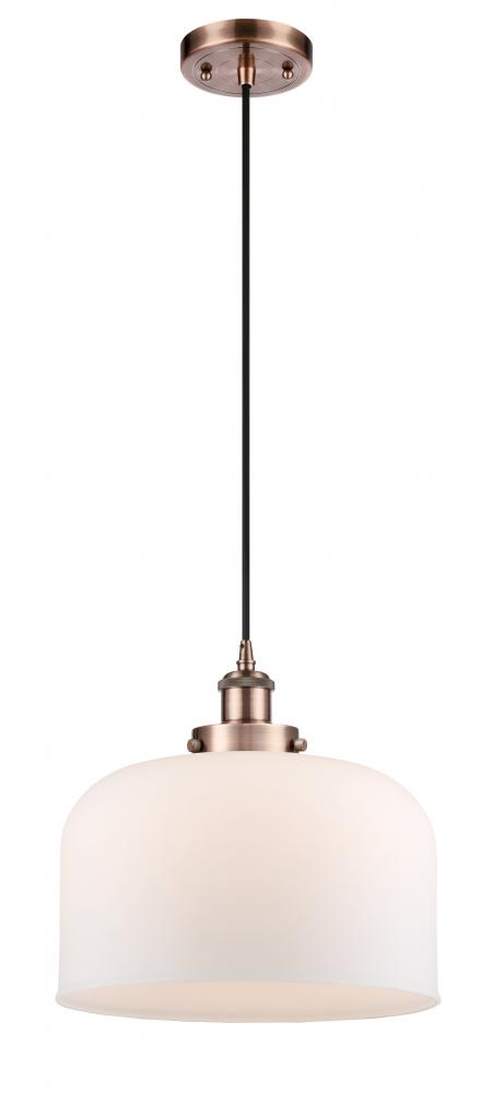 Bell - 1 Light - 12 inch - Antique Copper - Cord hung - Mini Pendant