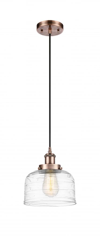 Bell - 1 Light - 8 inch - Antique Copper - Cord hung - Mini Pendant