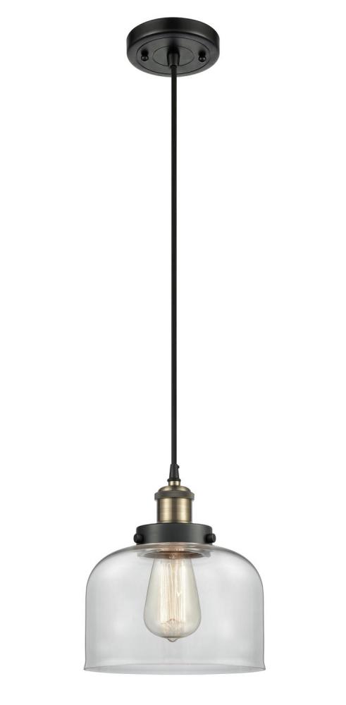 Bell - 1 Light - 8 inch - Black Antique Brass - Cord hung - Mini Pendant