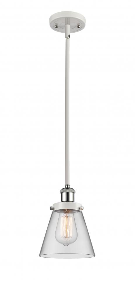 Cone - 1 Light - 6 inch - White Polished Chrome - Mini Pendant