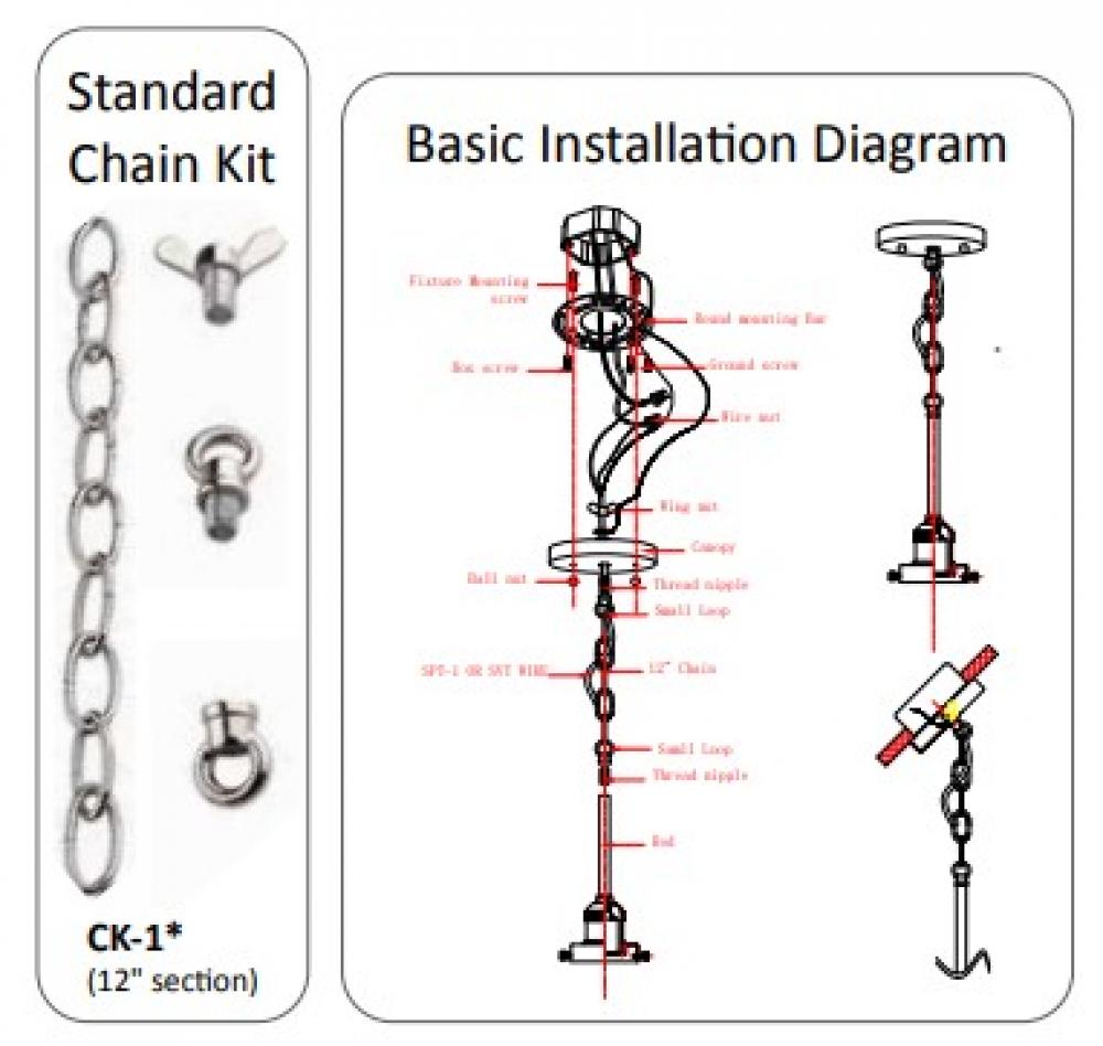 Chain Conversion Kit - 12 inch - Polished Chrome