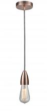 Innovations Lighting 100AC-10BW-4AC - Fairchild - 1 Light - 2 inch - Antique Copper - Cord hung - Mini Pendant