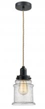 Innovations Lighting 100BK-10RE-0H-BK-G184 - Whitney - 1 Light - 8 inch - Matte Black - Cord hung - Mini Pendant